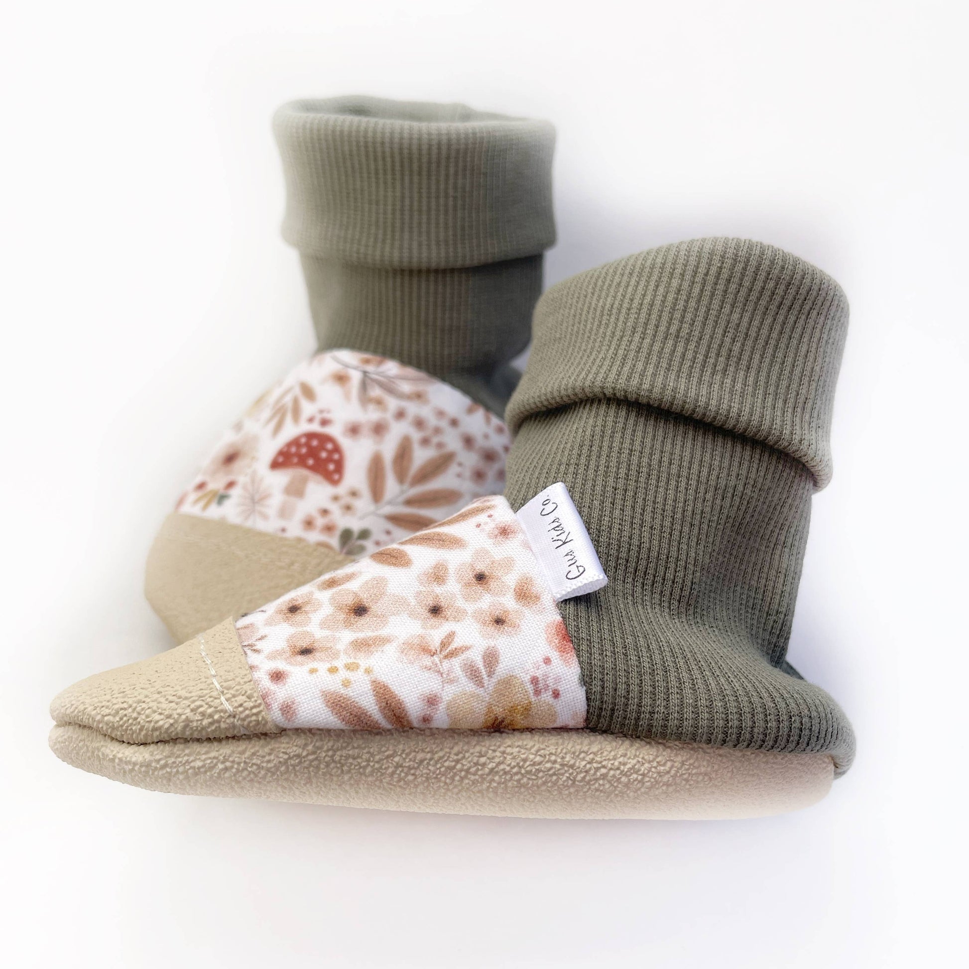 Gus Kids Co. - Mushroom Floral Baby Booties Gus Kids Co.