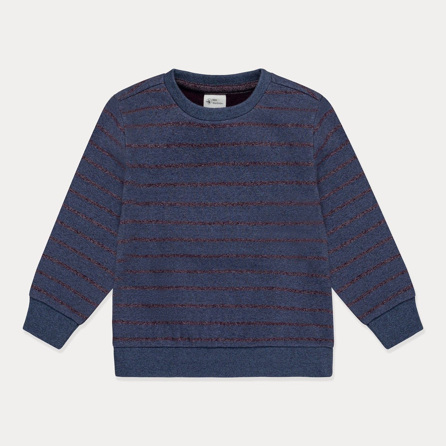 Mini Wardrobes - Toddler Sweatshirt Boys Crewneck Sweatshirt, Striped Soft Fleece Mini Wardrobes
