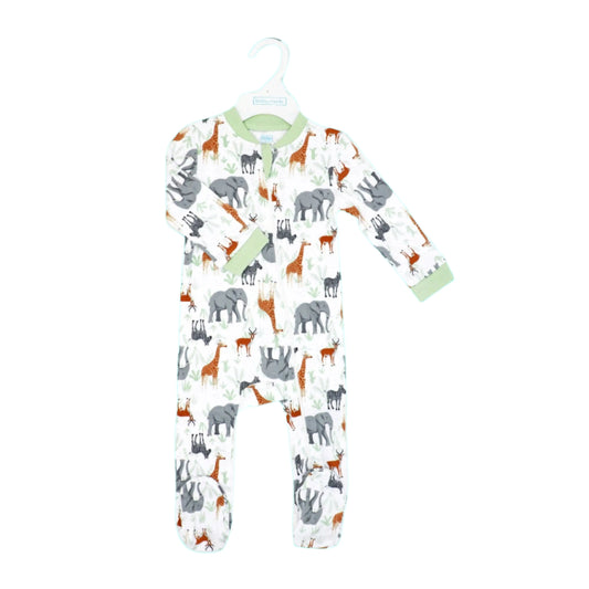 Baby Mode Footed Sleeper: Safari Rose Textiles