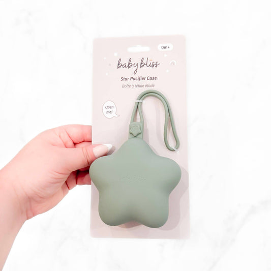Baby Bliss - Star Pacifier Holder Case - Sage