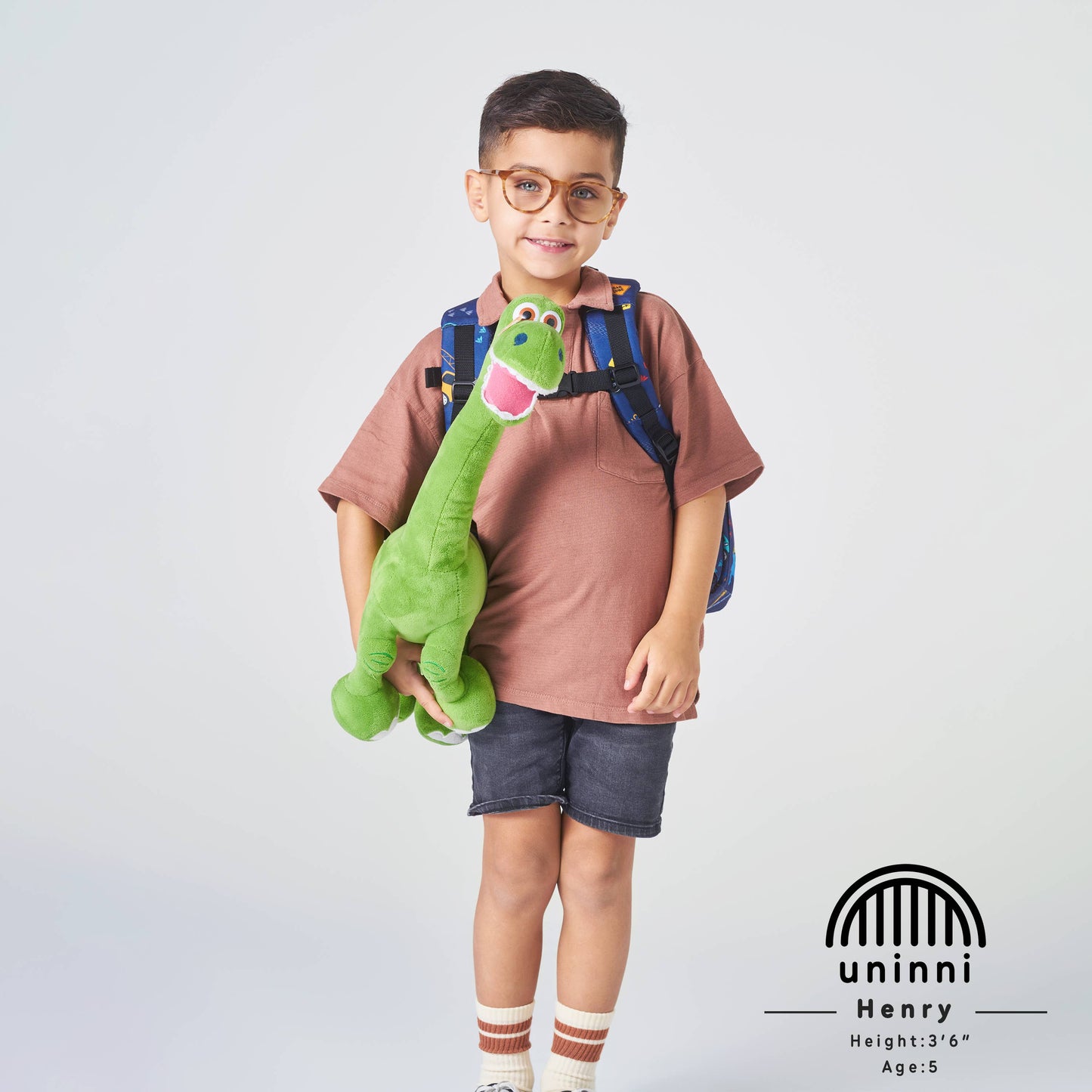 uninni - Ethan Backpack-Blue Dinosaur