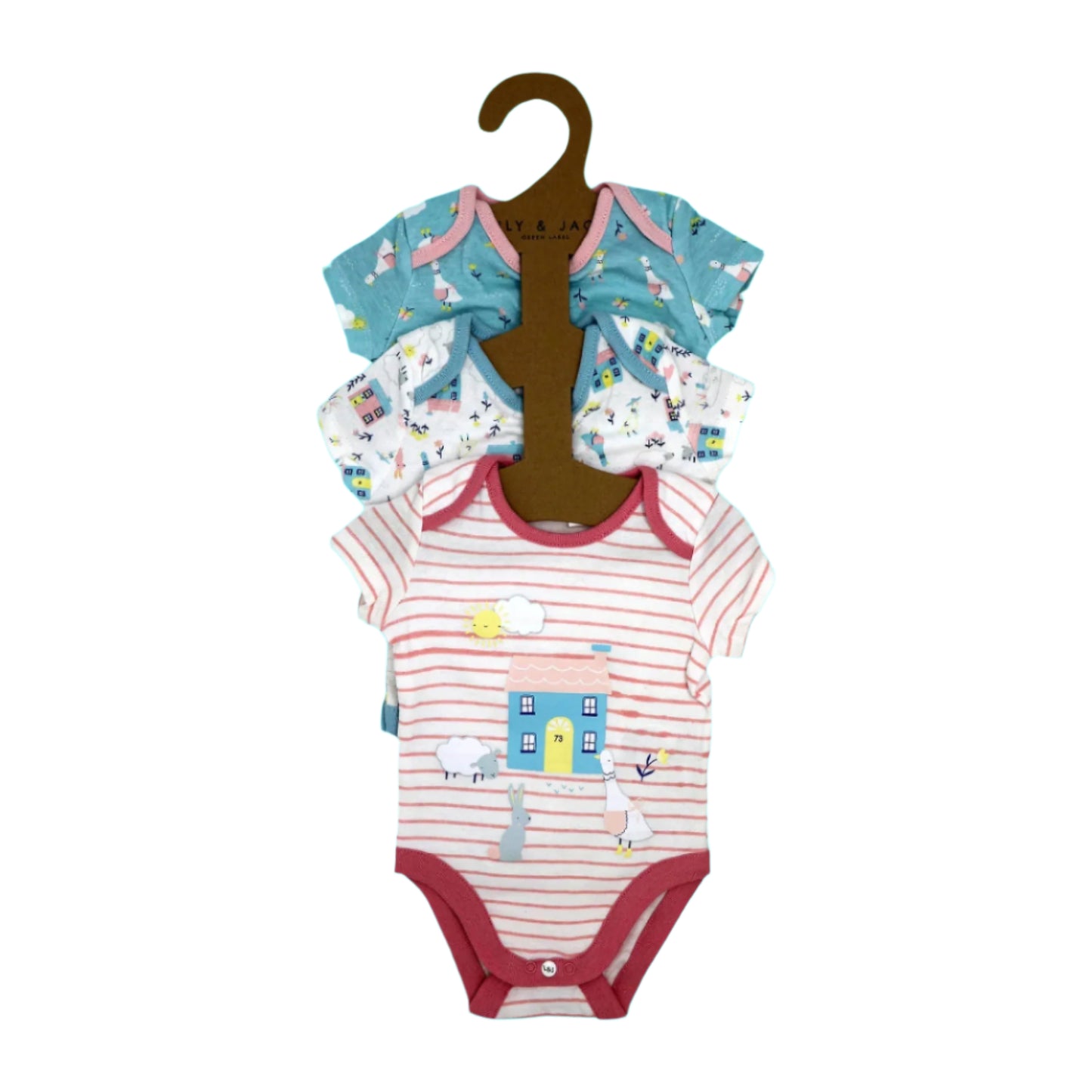 Lily & Jack 3-Pack Bodysuit 100% Organic Cotton-Bird House