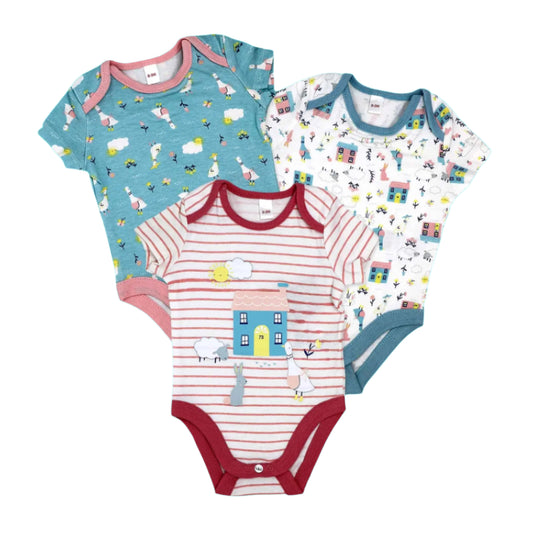 Lily & Jack 3-Pack Bodysuit 100% Organic Cotton-Bird House