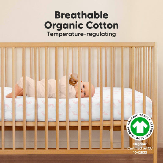 KeaBabies - 2-pack Organic Cotton Fitted Crib Sheet KeaBabies