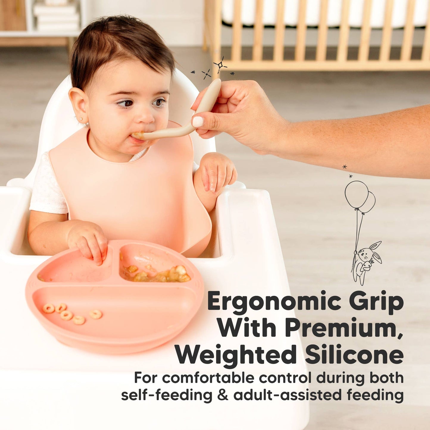 KeaBabies - 3-Pack Prep Silicone Baby Spoons for Toddlers 6-24 months