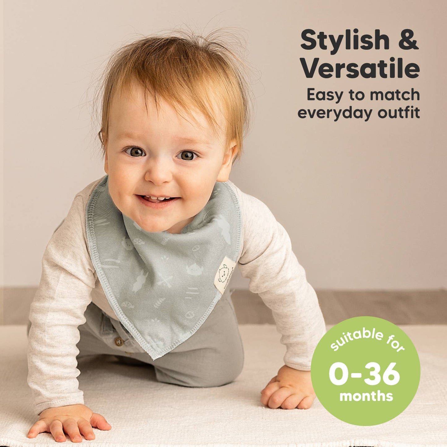 KeaBabies - 8-pack Baby Bandana Bibs for Boys and Girls