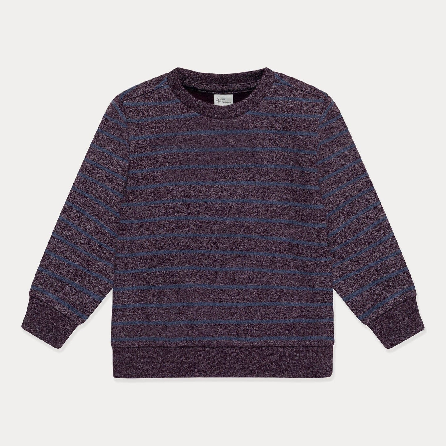 Mini Wardrobes - Toddler Sweatshirt Boys Crewneck Sweatshirt, Striped Soft Fleece Mini Wardrobes