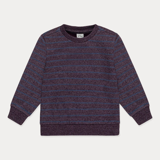 Mini Wardrobes - Toddler Sweatshirt Boys Crewneck Sweatshirt, Striped Soft Fleece Mini Wardrobes