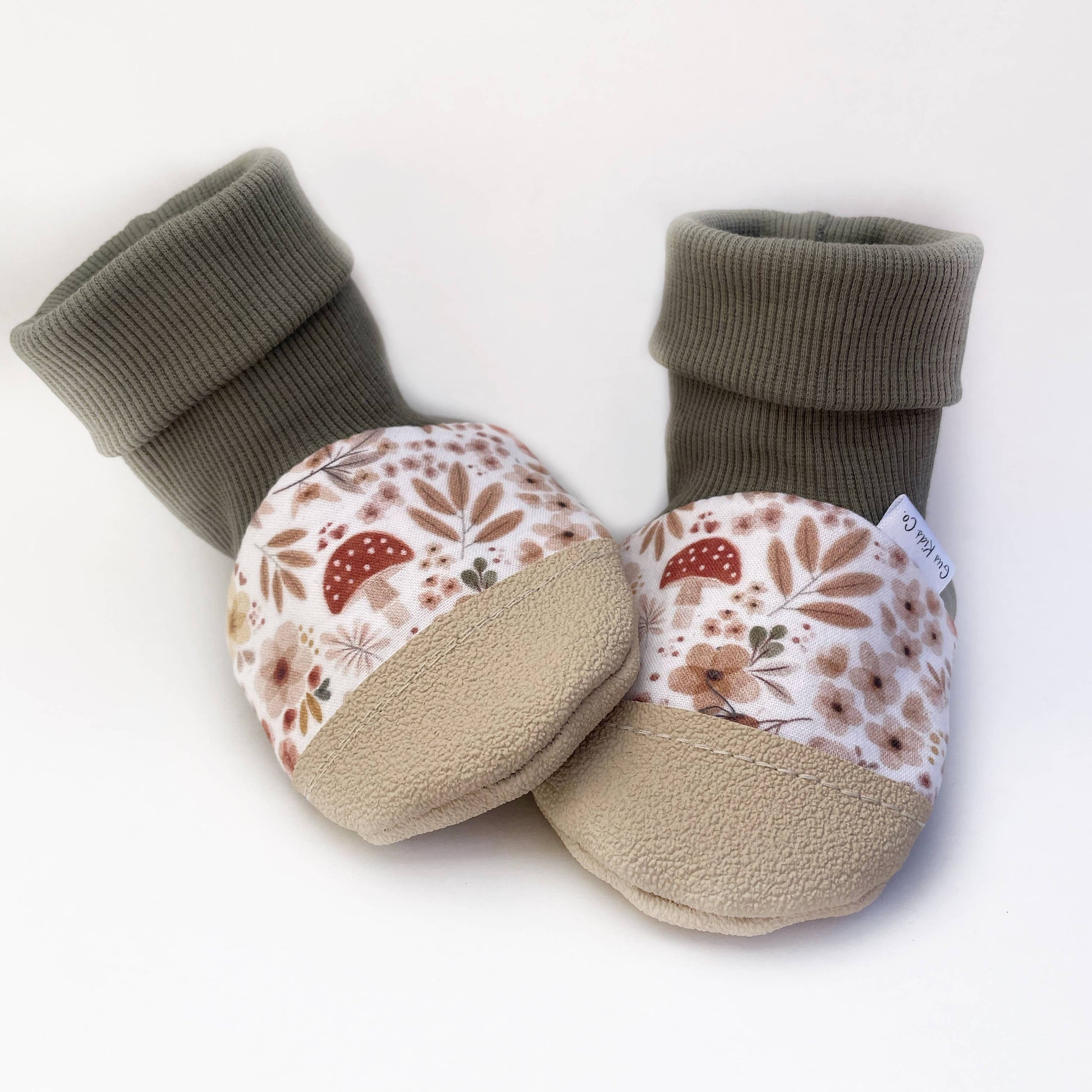 Gus Kids Co. - Mushroom Floral Baby Booties Gus Kids Co.