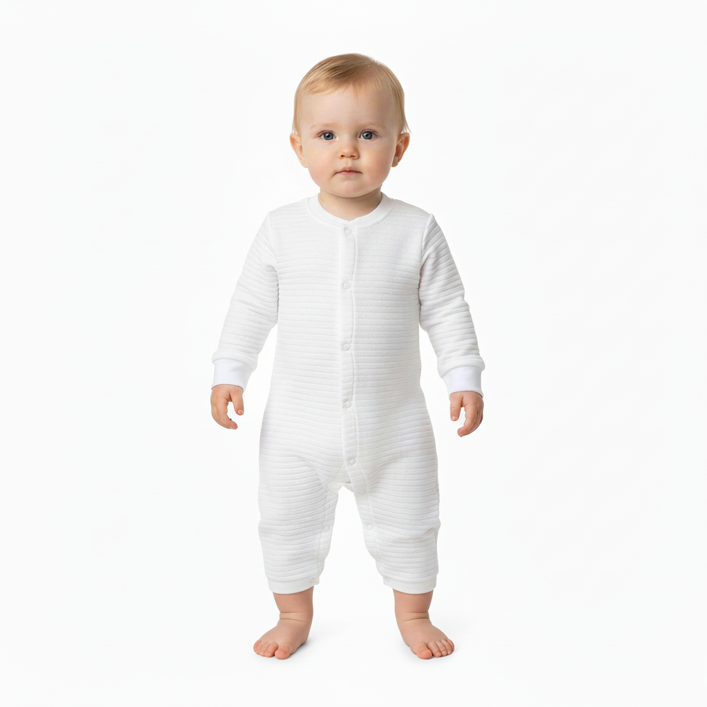 Snugabye - Dream Cozy Quilted Jumpsuit - White