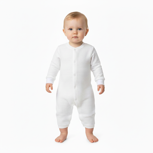 Snugabye - Dream Cozy Quilted Jumpsuit - White