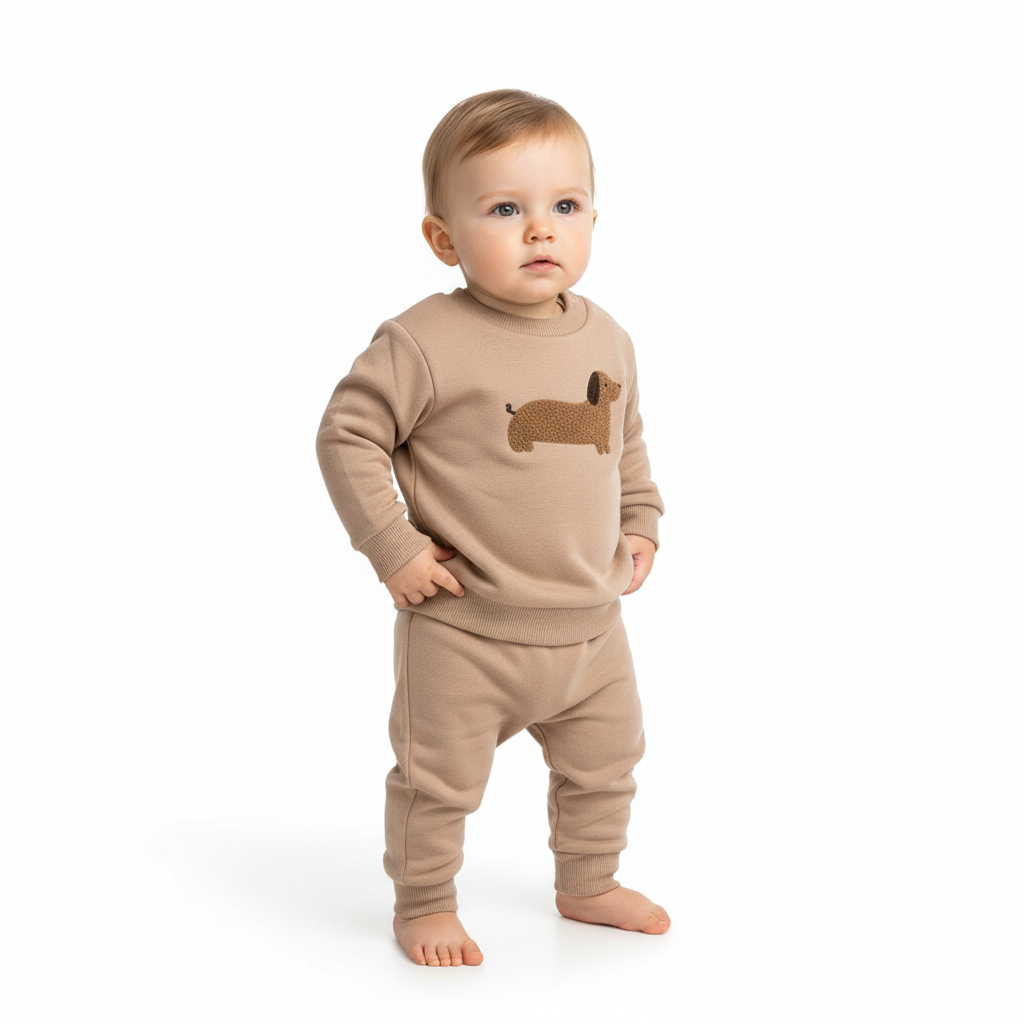 Baby Mode - Boys 3 Piece Fleece Jogger Set: Dog
