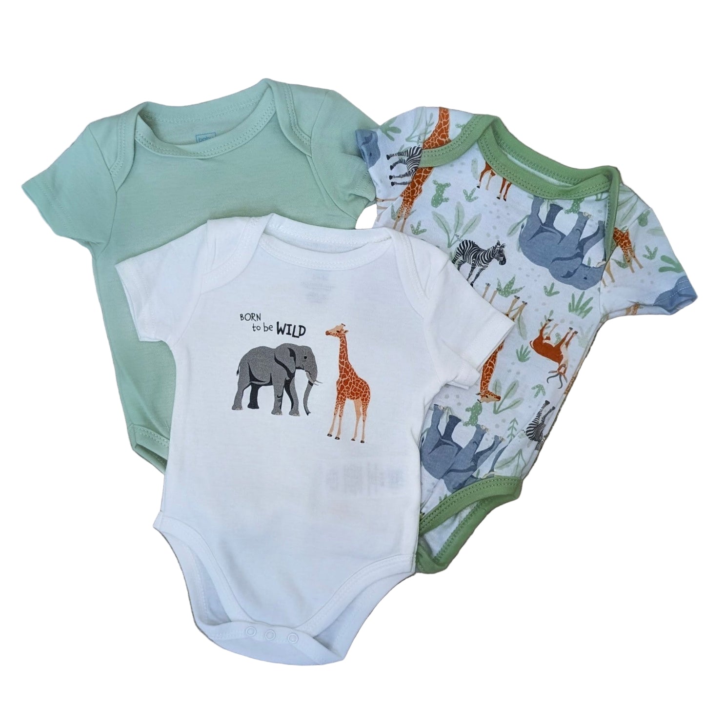 Baby Mode 3-Pack Bodysuit-Neutral Safari Rose Textiles