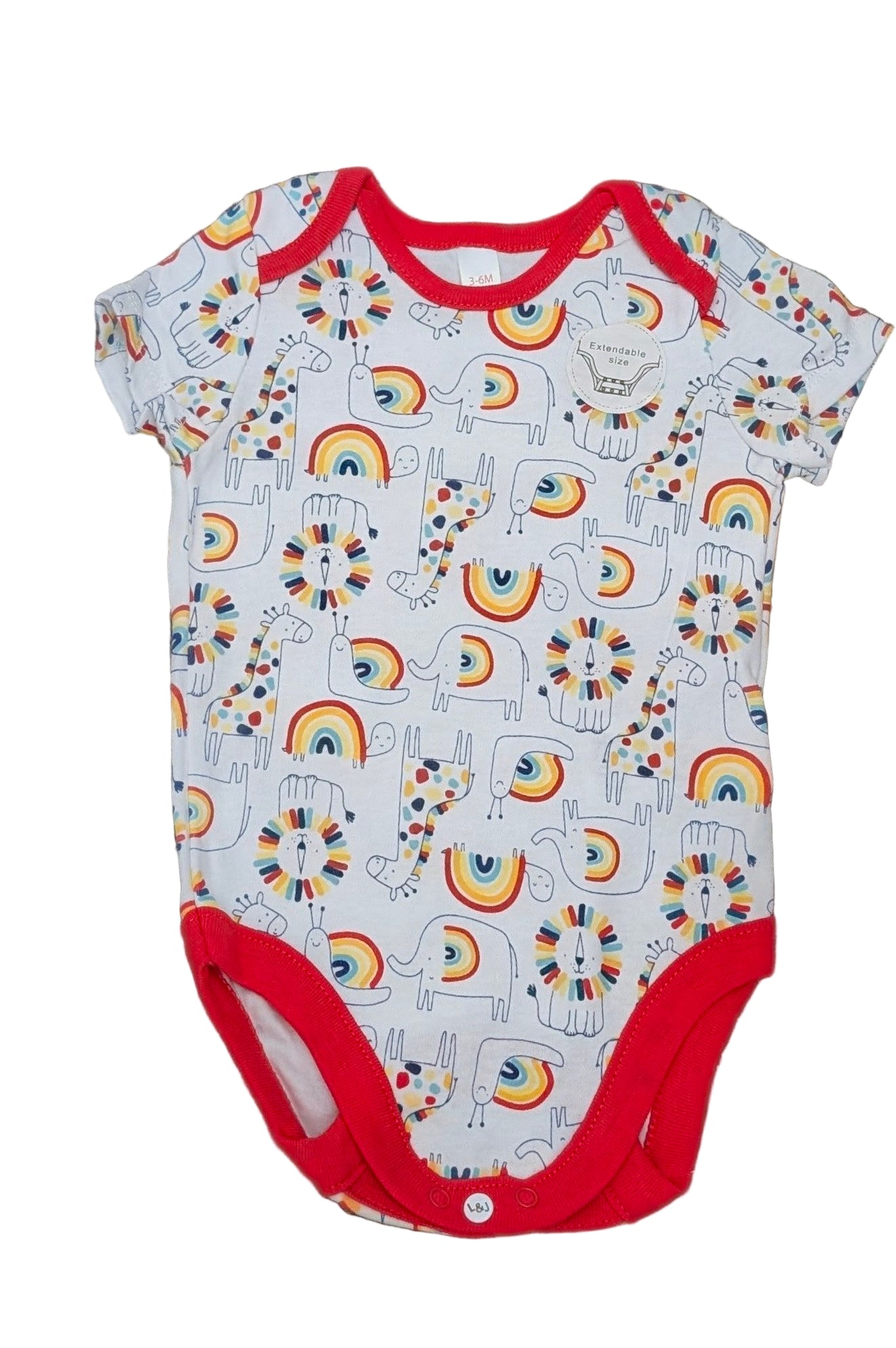 Lily & Jack 3-Pack Bodysuit 100% Organic Cotton- Rainbow Rose Textiles