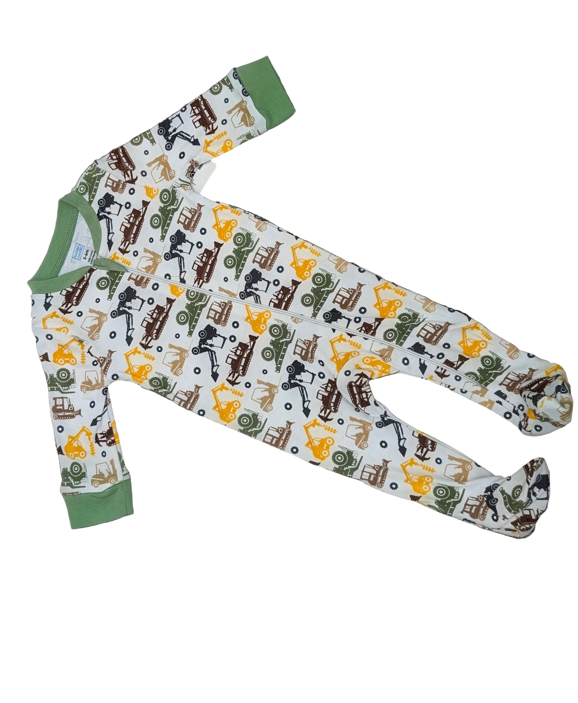 Baby Mode Footed Sleeper: Sage Dirt Magnet Rose Textiles