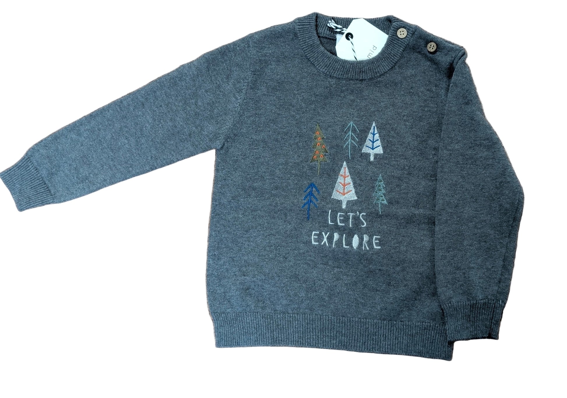 Midi - Baby Boy Sweater (Charcoal) Orchid+Forest kids