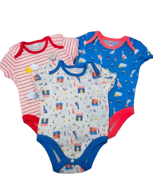 Lily & Jack 3-Pack Bodysuit 100% Organic Cotton-Bird House Rose Textiles