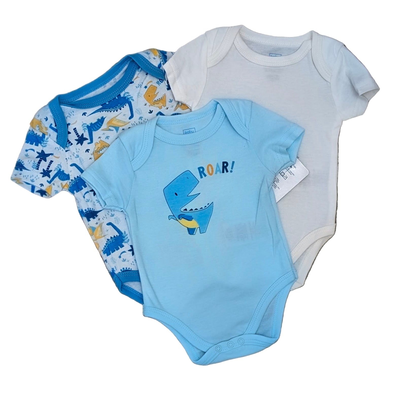 Baby Mode 3-Pack Bodysuit- Boy Dino Rose Textiles