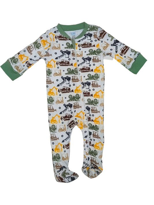 Baby Mode Footed Sleeper: Sage Dirt Magnet Rose Textiles